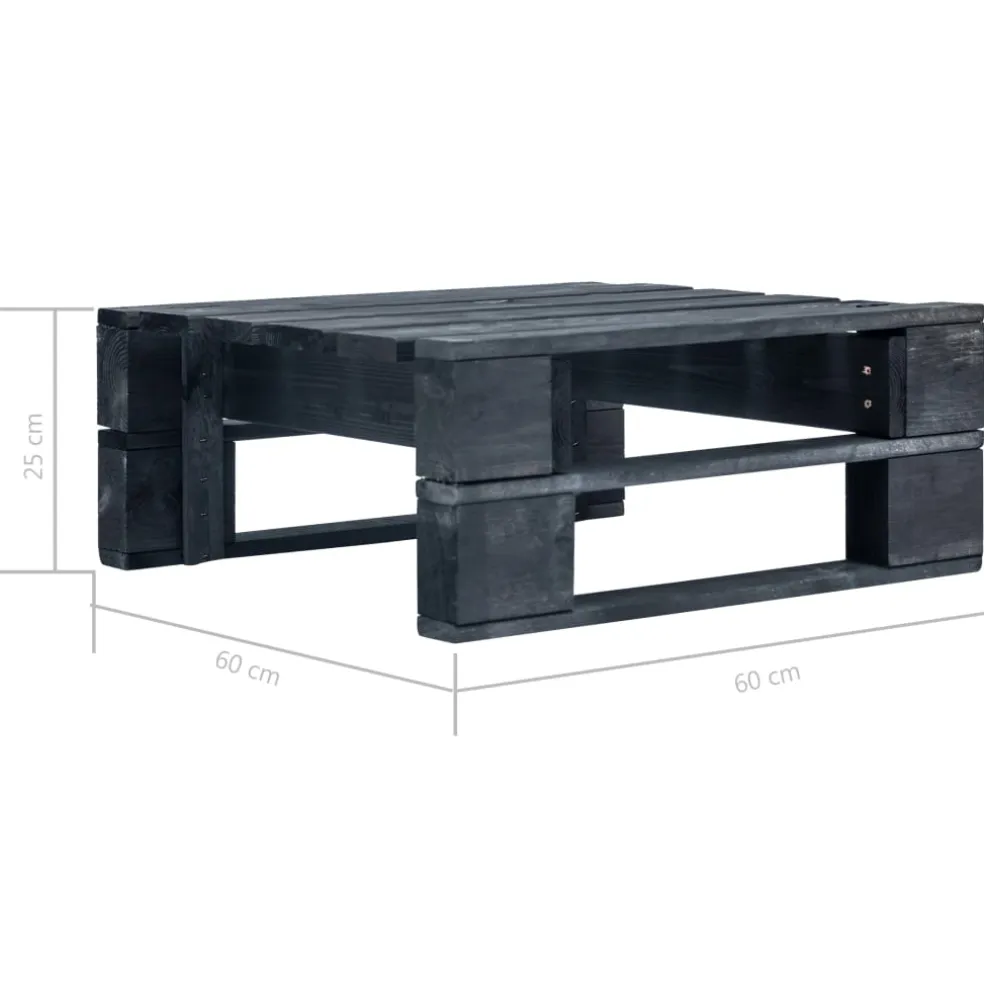 vidaXL Tuinhocker pallet hout zwart