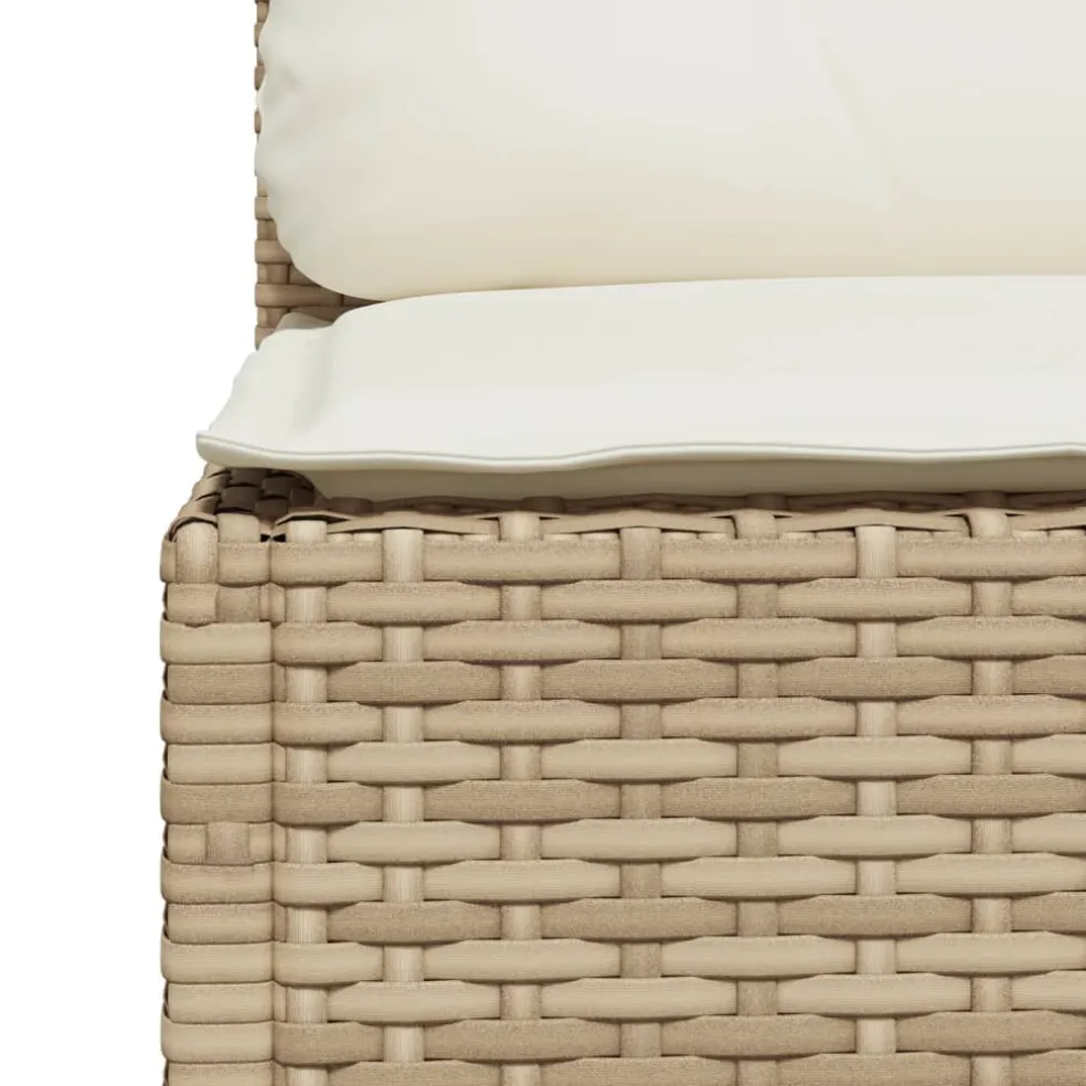 vidaXL Tuinhoekbank met kussens poly rattan beige