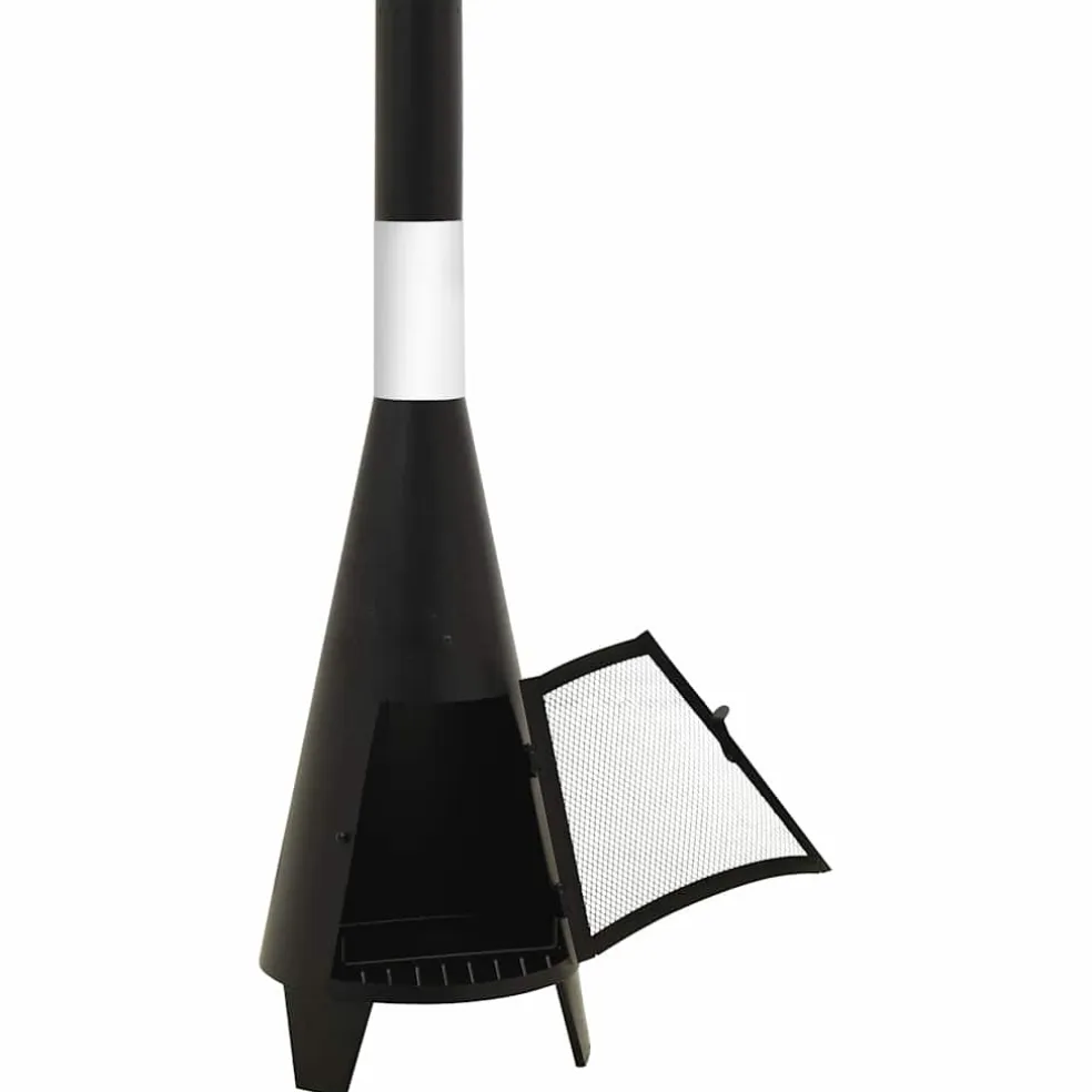 vidaXL Tuinkachel met pook 38x38x122 cm staal