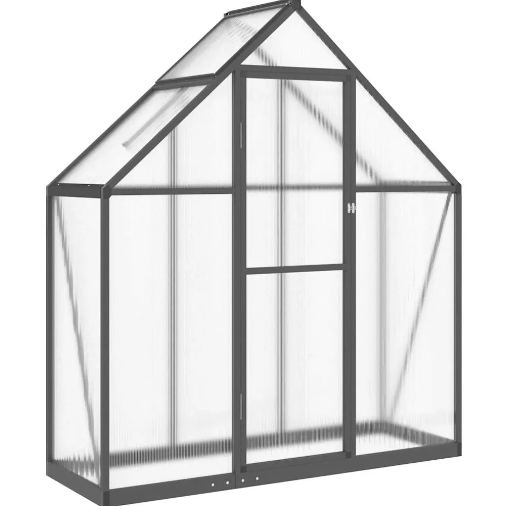vidaXL Tuinkas met basisframe 169x58x195 cm aluminium antracietkleurig