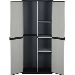 vidaXL Tuinkast met 3 schappen 68x40x168 cm grijs en zwart