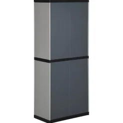 vidaXL Tuinkast met 3 schappen 68x40x168 cm grijs en zwart