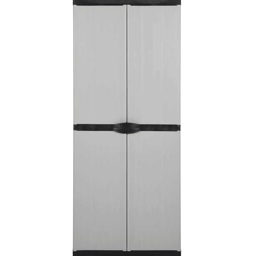 vidaXL Tuinkast met 3 schappen 68x40x168 cm grijs en zwart
