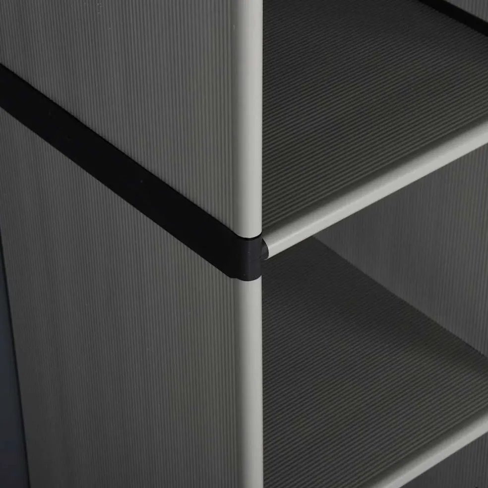 vidaXL Tuinkast met 3 schappen 68x40x168 cm grijs en zwart