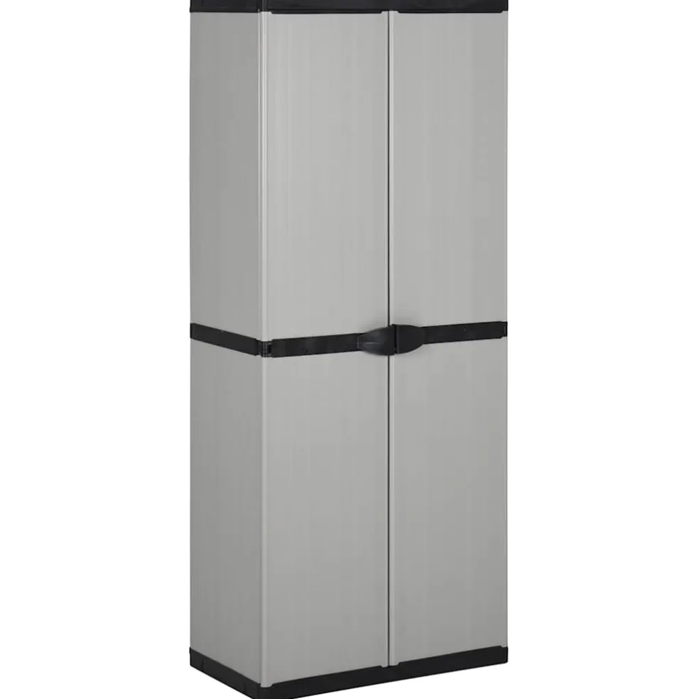 vidaXL Tuinkast met 3 schappen 68x40x168 cm grijs en zwart