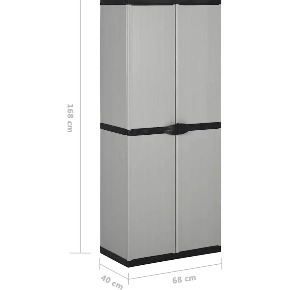 vidaXL Tuinkast met 3 schappen 68x40x168 cm grijs en zwart