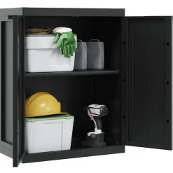 vidaXL Tuinkast 65x37x85 cm polypropeen zwart