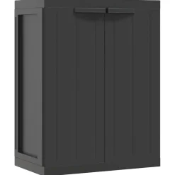 vidaXL Tuinkast 65x37x85 cm polypropeen zwart