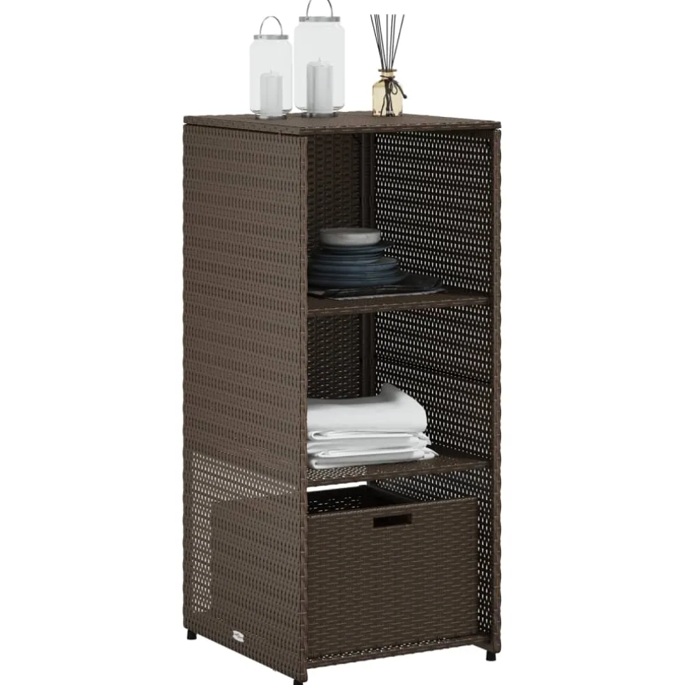 vidaXL Tuinkast 50x55x115 cm poly rattan bruin