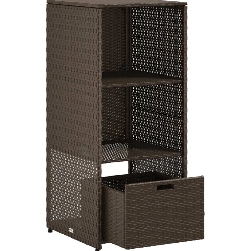 vidaXL Tuinkast 50x55x115 cm poly rattan bruin