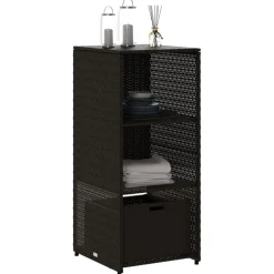 vidaXL Tuinkast 50x55x115 cm poly rattan zwart