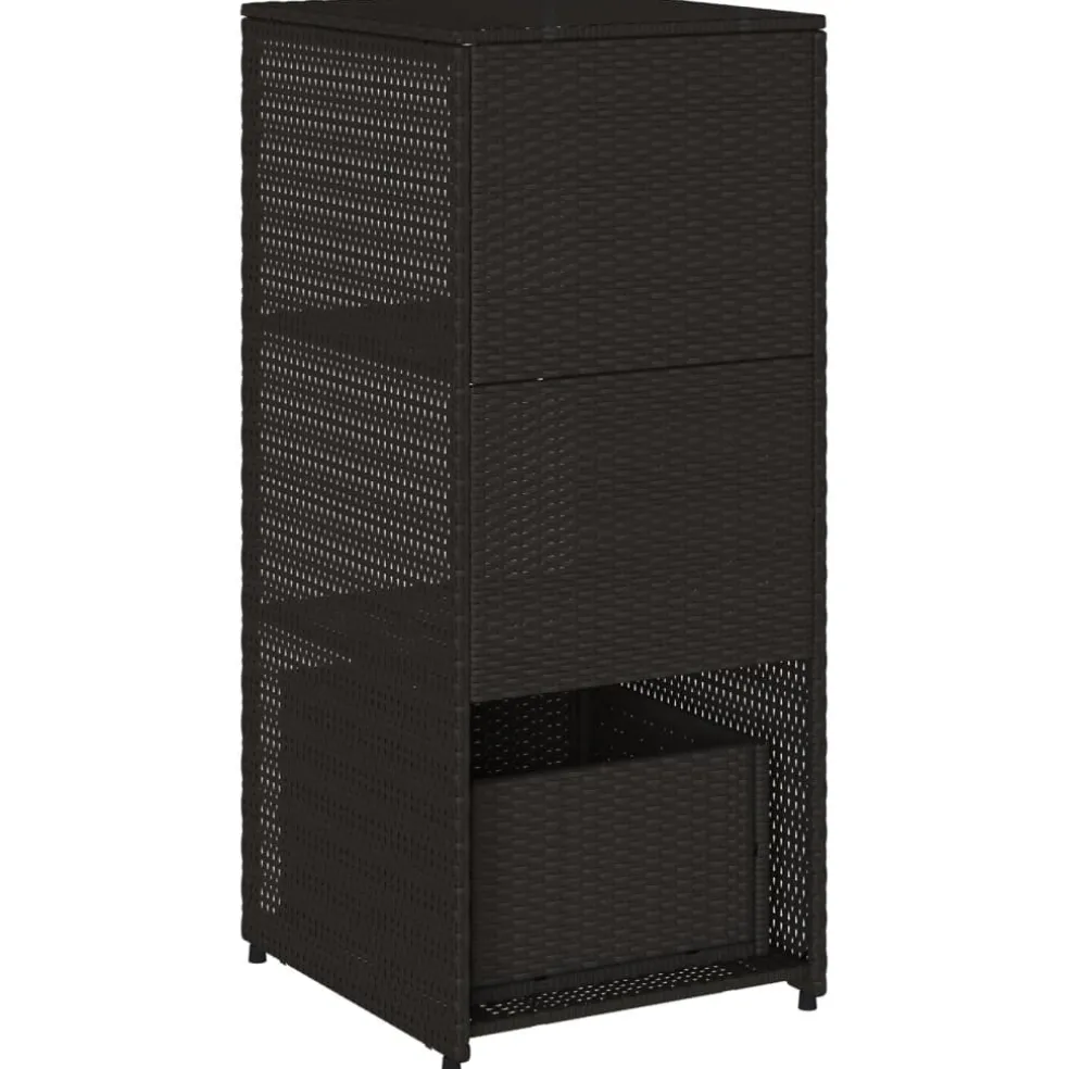 vidaXL Tuinkast 50x55x115 cm poly rattan zwart