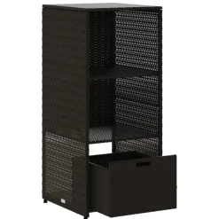 vidaXL Tuinkast 50x55x115 cm poly rattan zwart
