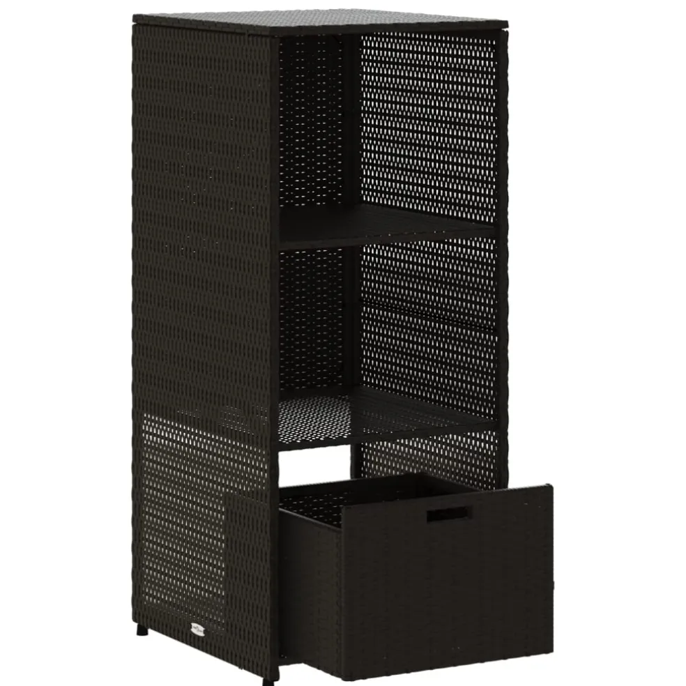 vidaXL Tuinkast 50x55x115 cm poly rattan zwart