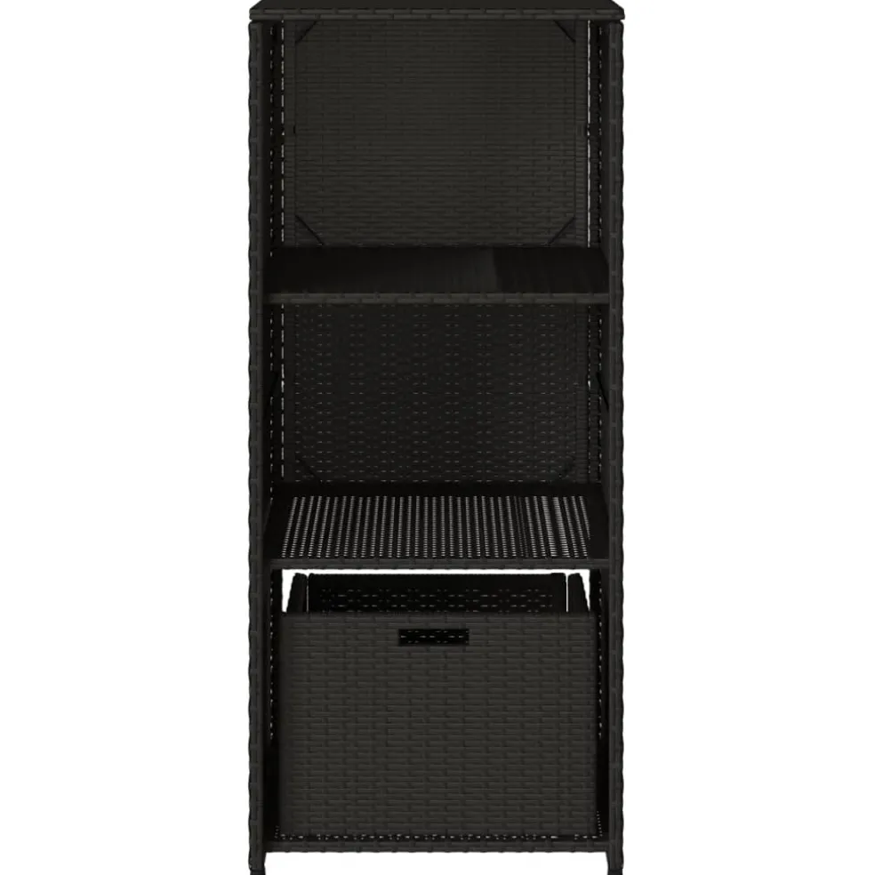 vidaXL Tuinkast 50x55x115 cm poly rattan zwart