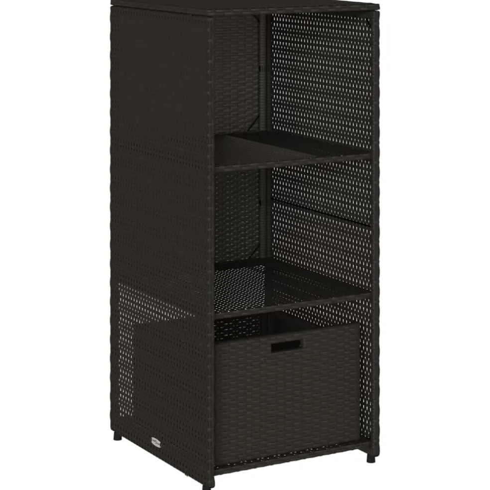 vidaXL Tuinkast 50x55x115 cm poly rattan zwart