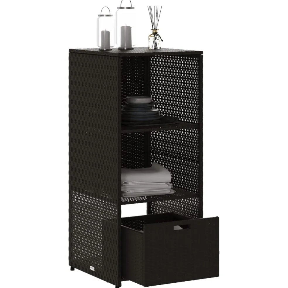 vidaXL Tuinkast 50x55x115 cm poly rattan zwart