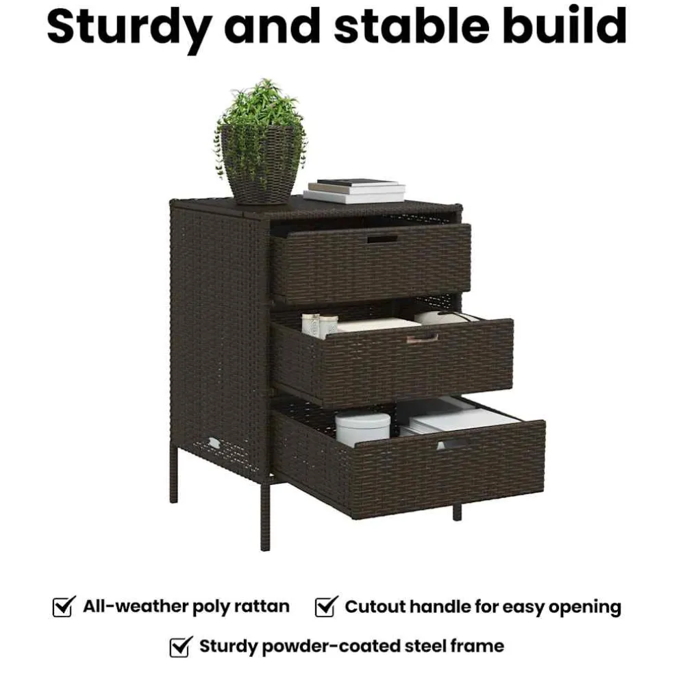vidaXL Tuinkast 55x59x80 cm poly rattan bruin