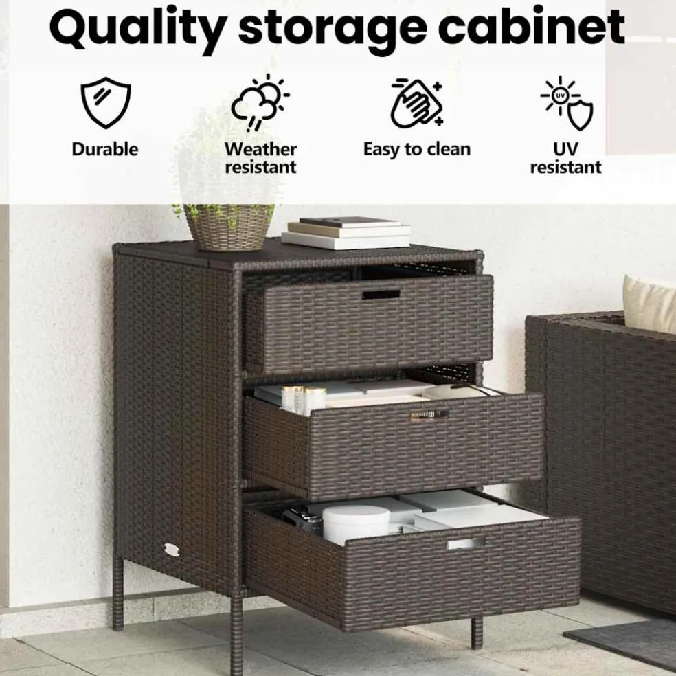 vidaXL Tuinkast 55x59x80 cm poly rattan bruin