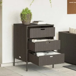 vidaXL Tuinkast 55x59x80 cm poly rattan bruin