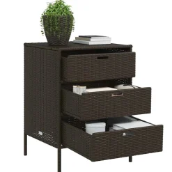 vidaXL Tuinkast 55x59x80 cm poly rattan bruin