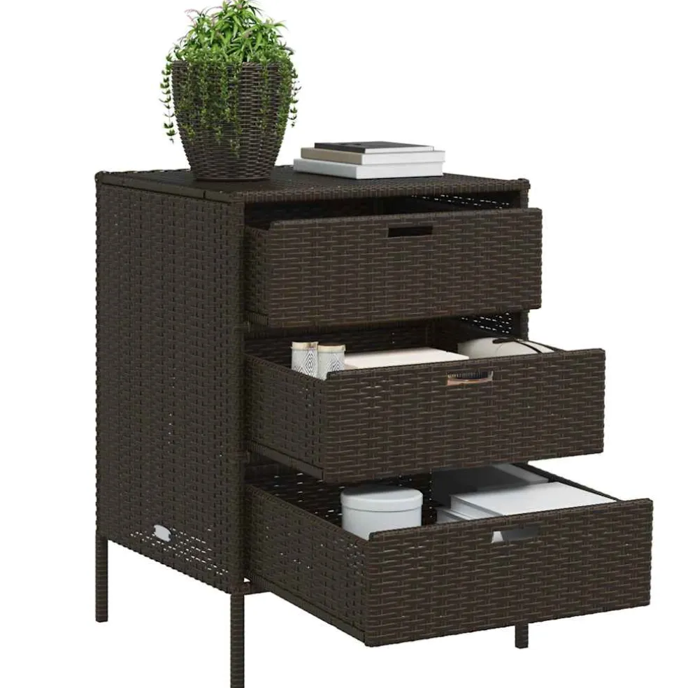vidaXL Tuinkast 55x59x80 cm poly rattan bruin