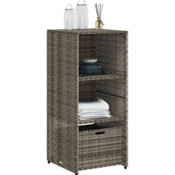 vidaXL Tuinkast 50x55x115 cm poly rattan grijs