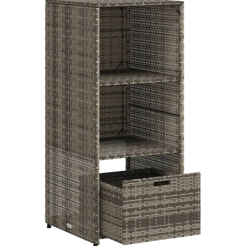 vidaXL Tuinkast 50x55x115 cm poly rattan grijs