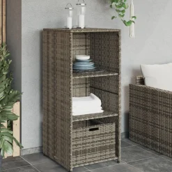 vidaXL Tuinkast 50x55x115 cm poly rattan grijs