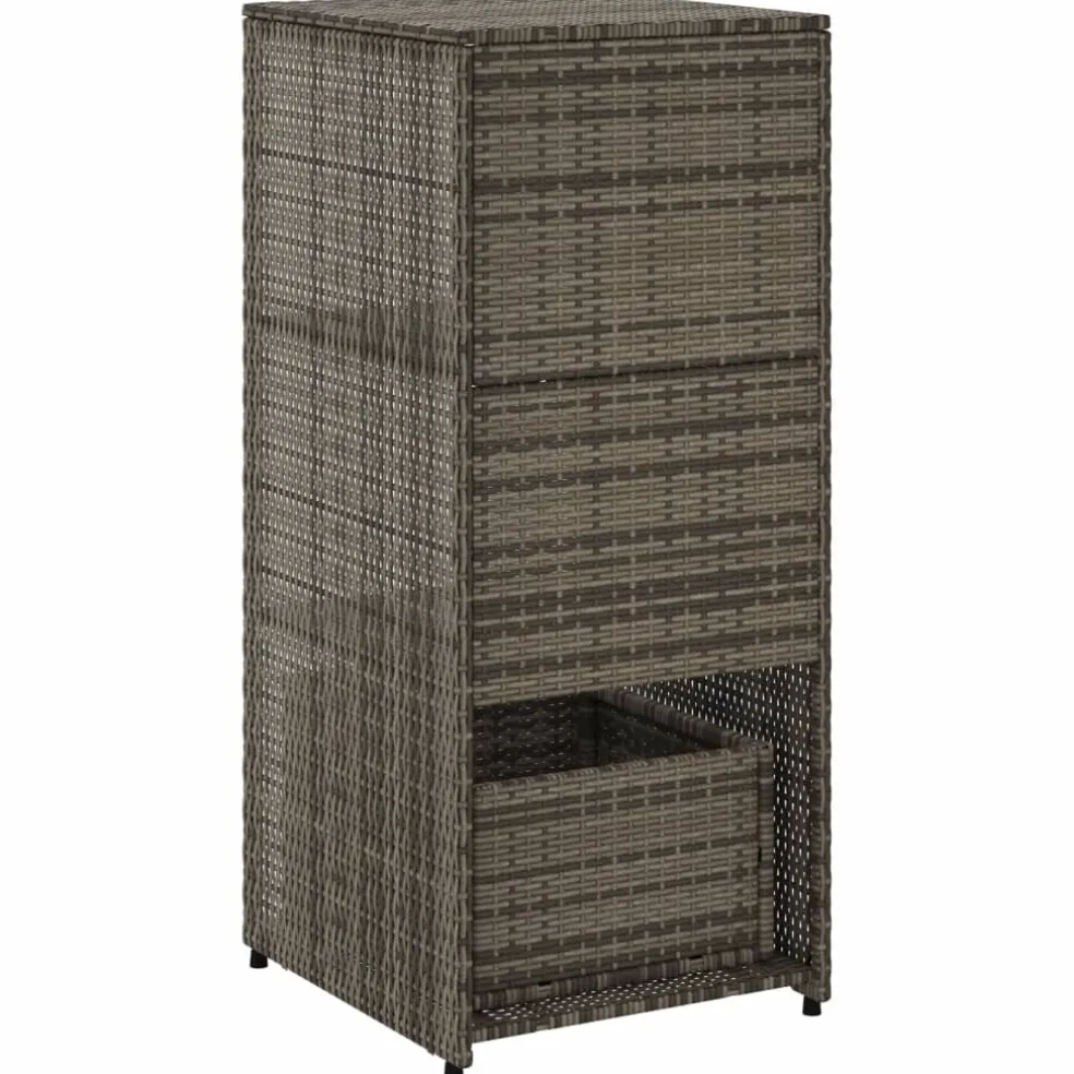 vidaXL Tuinkast 50x55x115 cm poly rattan grijs