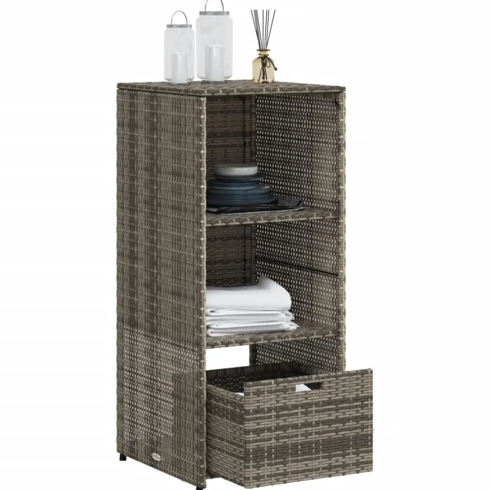vidaXL Tuinkast 50x55x115 cm poly rattan grijs