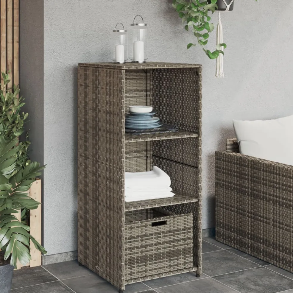 vidaXL Tuinkast 50x55x115 cm poly rattan grijs