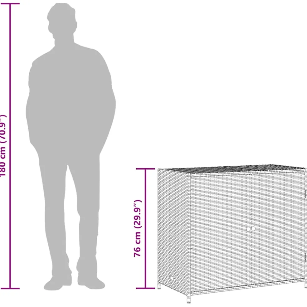 vidaXL Tuinkast 83x45x76 cm poly rattan grijs