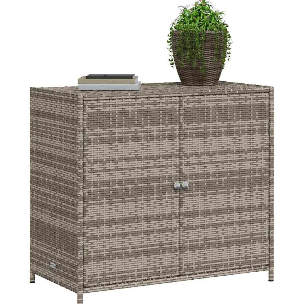 vidaXL Tuinkast 83x45x76 cm poly rattan grijs