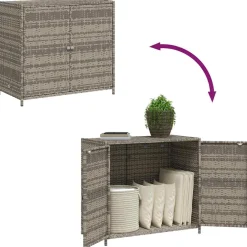 vidaXL Tuinkast 83x45x76 cm poly rattan grijs