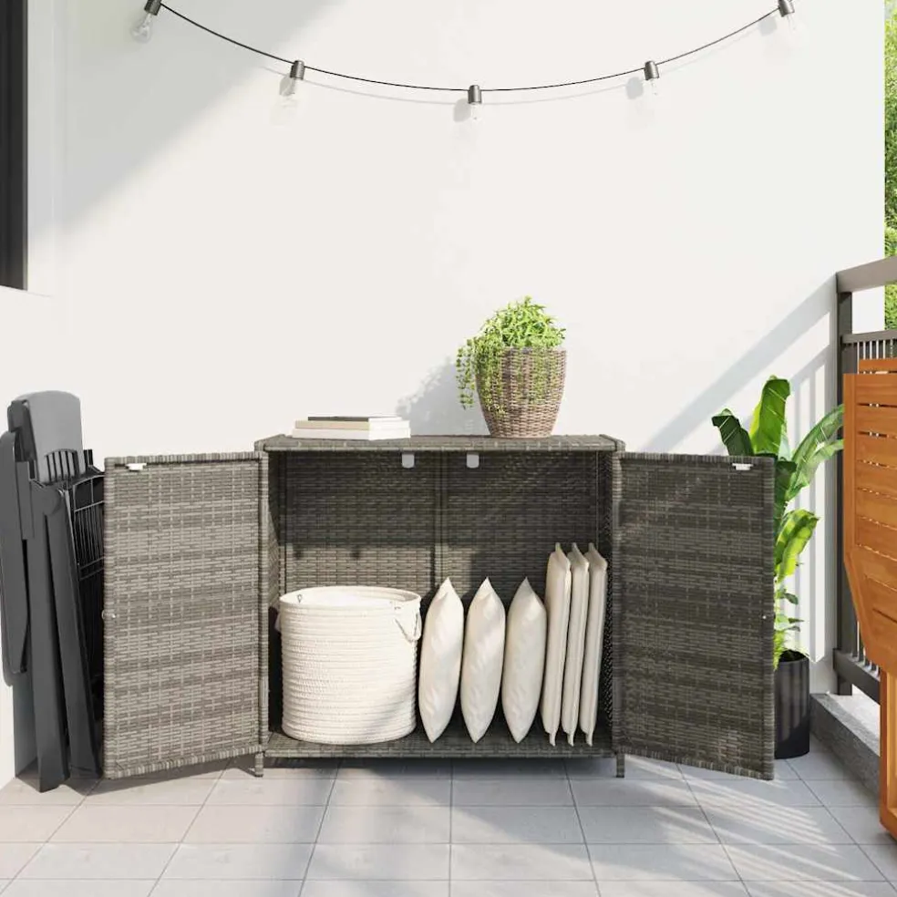 vidaXL Tuinkast 83x45x76 cm poly rattan grijs