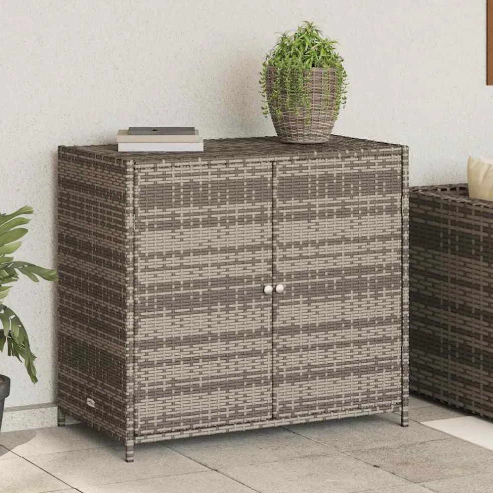 vidaXL Tuinkast 83x45x76 cm poly rattan grijs