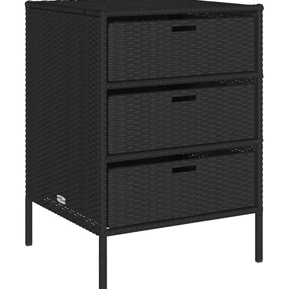 vidaXL Tuinkast 55x59x80 cm poly rattan zwart