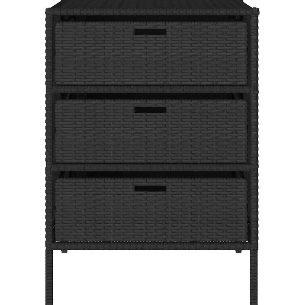 vidaXL Tuinkast 55x59x80 cm poly rattan zwart