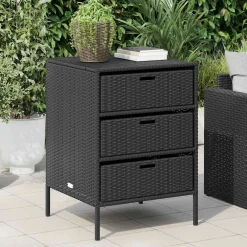 vidaXL Tuinkast 55x59x80 cm poly rattan zwart