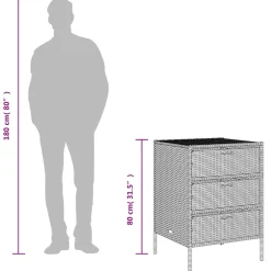 vidaXL Tuinkast 55x59x80 cm poly rattan beige
