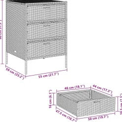 vidaXL Tuinkast 55x59x80 cm poly rattan beige