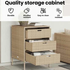 vidaXL Tuinkast 55x59x80 cm poly rattan beige
