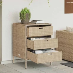 vidaXL Tuinkast 55x59x80 cm poly rattan beige