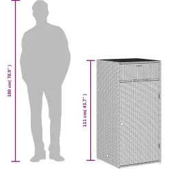 vidaXL Tuinkast 55x55x111 cm poly rattan grijs