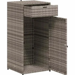 vidaXL Tuinkast 55x55x111 cm poly rattan grijs