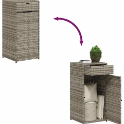 vidaXL Tuinkast 55x55x111 cm poly rattan grijs