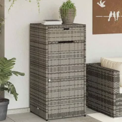 vidaXL Tuinkast 55x55x111 cm poly rattan grijs