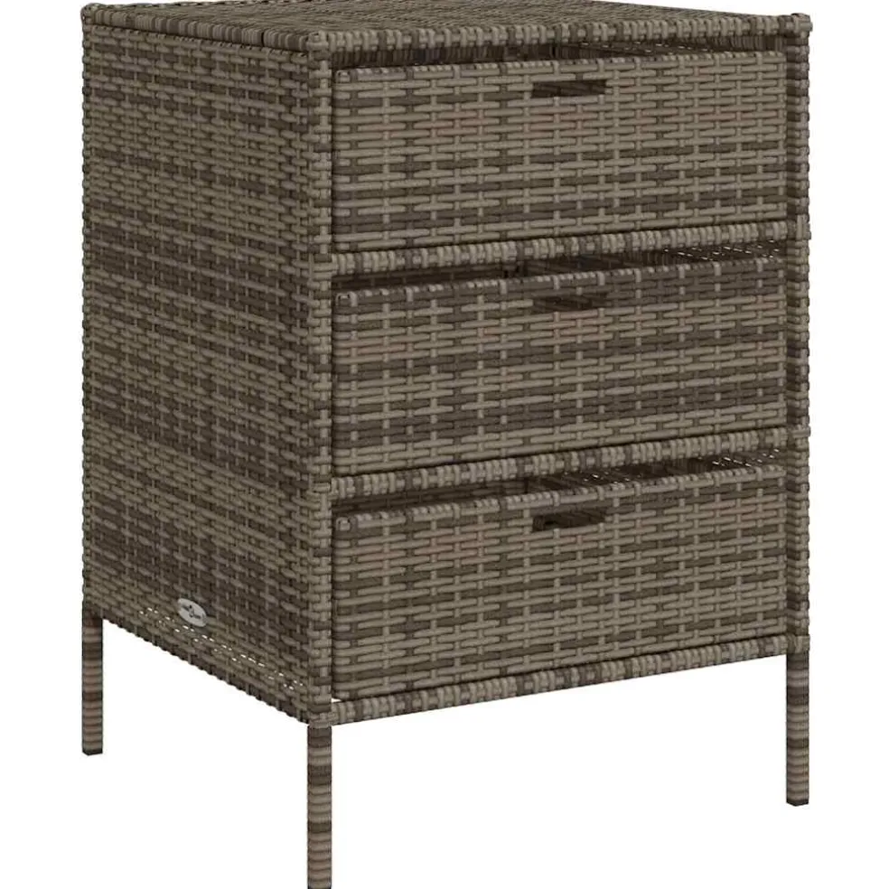 vidaXL Tuinkast 55x59x80 cm poly rattan grijs