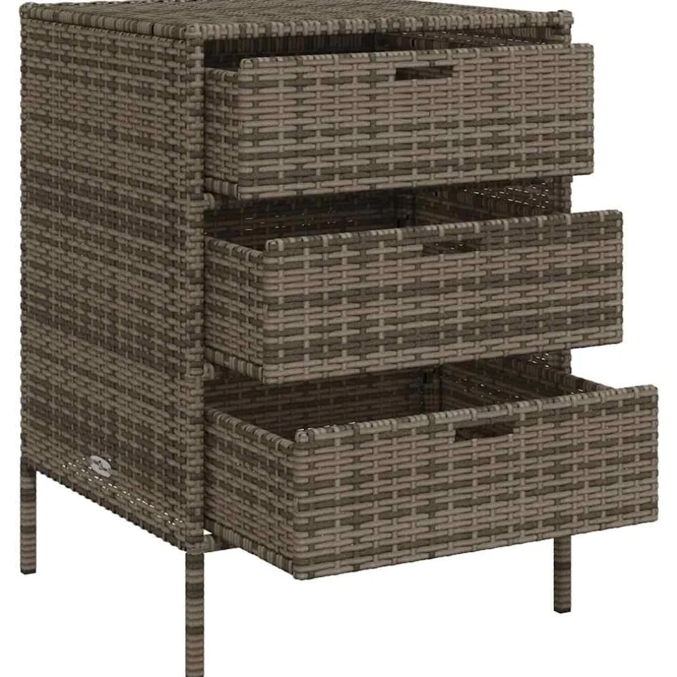 vidaXL Tuinkast 55x59x80 cm poly rattan grijs